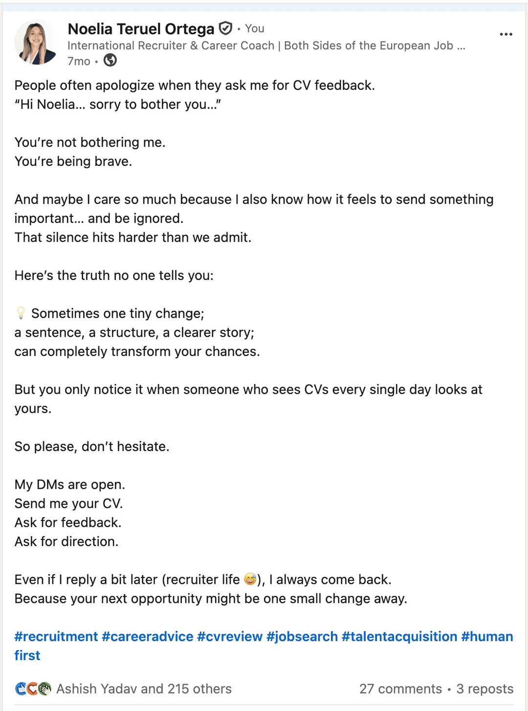 The LinkedIn post that started Land in Europe Coaching